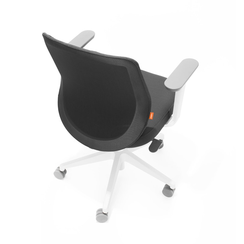 Dark Gray Max Task Chair, Mid Back, White Frame,Dark Gray,hi-res image number 5.0