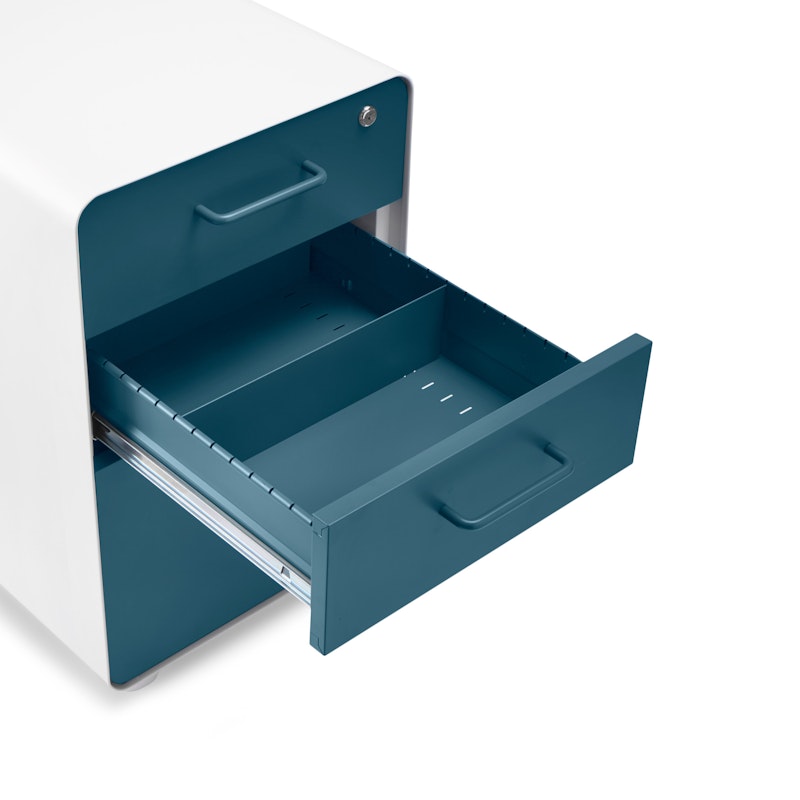White + Slate Blue Stow 3-Drawer File Cabinet,Slate Blue,hi-res image number 4