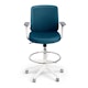 Slate Blue Max Drafting Chair, Mid Back, White Frame,Slate Blue,hi-res