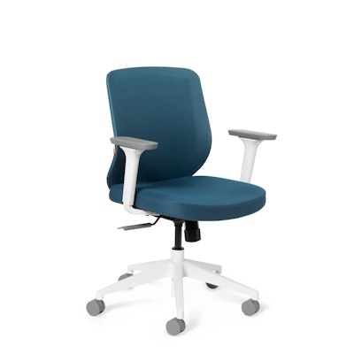Slate Blue Max Task Chair, Mid Back, White Frame