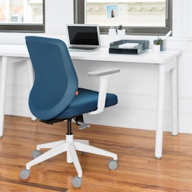 Slate Blue Max Task Chair, Mid Back, White Frame