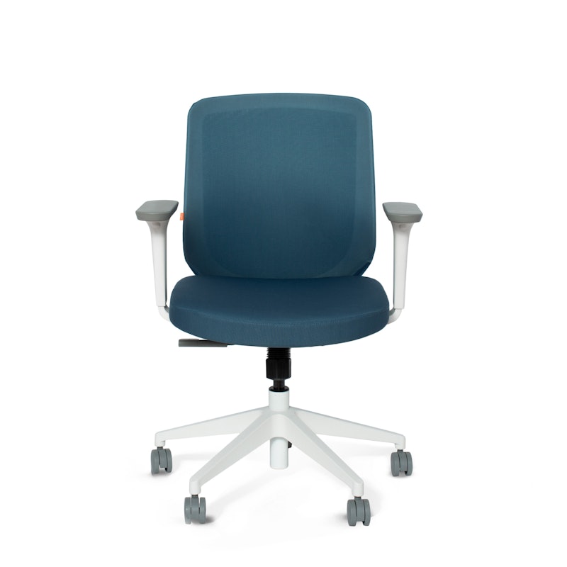 Slate Blue Max Task Chair, Mid Back, White Frame,Slate Blue,hi-res image number 3