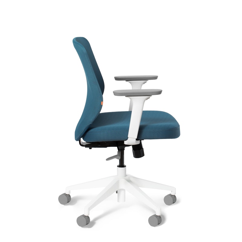 Slate Blue Max Task Chair, Mid Back, White Frame,Slate Blue,hi-res image number 4