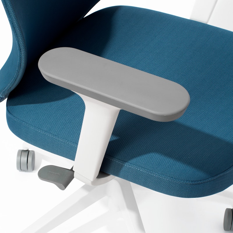 Slate Blue Max Task Chair, Mid Back, White Frame,Slate Blue,hi-res image number 6.0