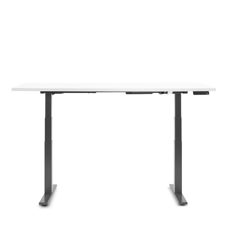 Series L Adjustable Height Table, White, 72" x 30", Charcoal Legs,White,hi-res image number 4