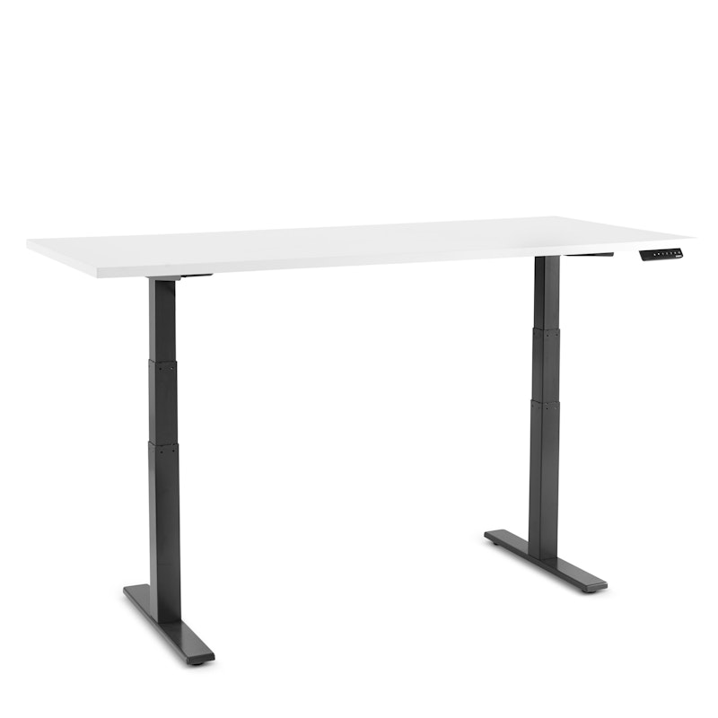 Series L Adjustable Height Table, White, 72" x 30", Charcoal Legs,White,hi-res image number 4.0