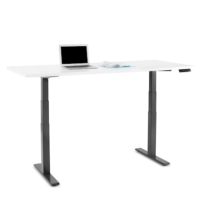 Series L Adjustable Height Table, White, 72" x 30", Charcoal Legs