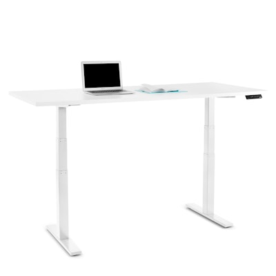 Series L Adjustable Height Table, White, 72" x 30", White Legs