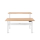 Series L Adjustable Height Double Desk for 2, Natural Oak, 57", White Legs,Natural Oak,hi-res