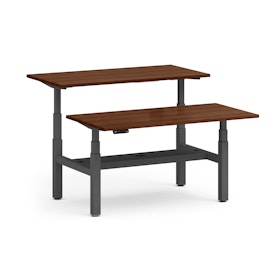 Series L Adjustable Height Double Desk for 2, Charcoal Legs