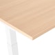 Series L Adjustable Height Double Desk for 6, Natural Oak, 47", White Legs,Natural Oak,hi-res