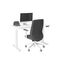Series L Adjustable Height Single Desk, White Legs,,hi-res