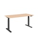 Series L Adjustable Height Single Desk, Natural Oak, 57", Charcoal Legs,Natural Oak,hi-res