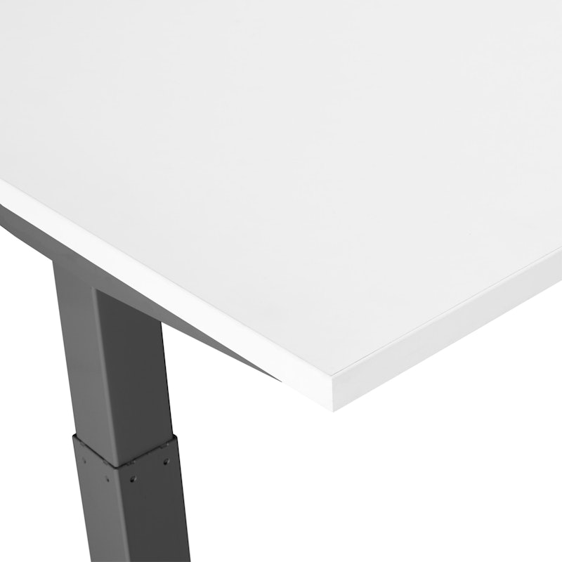 Series L Adjustable Height Single Desk, White, 57", Charcoal Legs,White,hi-res image number 4.0
