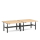 Series L Adjustable Height Double Desk for 4, Natural Oak, 57", Charcoal Legs,Natural Oak,hi-res