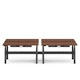 Series L Adjustable Height Double Desk for 4, Walnut, 57", Charcoal Legs,Walnut,hi-res