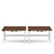 Series L Adjustable Height Double Desk for 4, Walnut, 57", White Legs,Walnut,hi-res