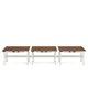 Series L Adjustable Height Double Desk for 6, Walnut, 57", White Legs,Walnut,hi-res