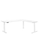 Series L Adjustable Height Corner Desk, White with White Base, Right Handed,White,hi-res